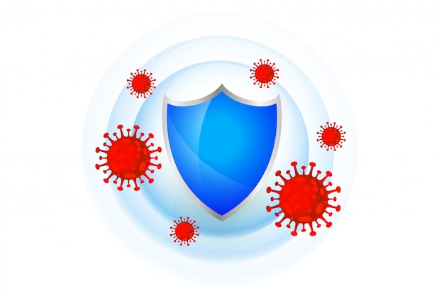 Free Vector medical protection shield with good immune system