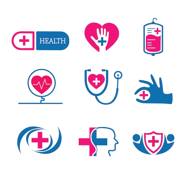 Free Vector medical service logos vector set