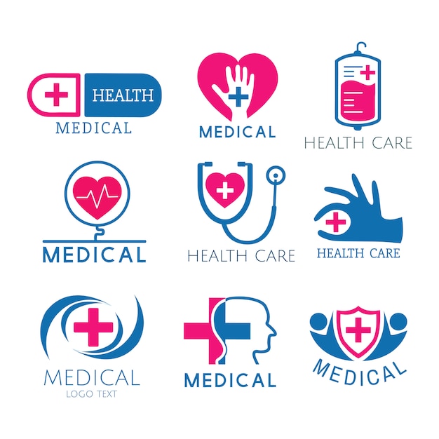 Free vector medical service logos vector set