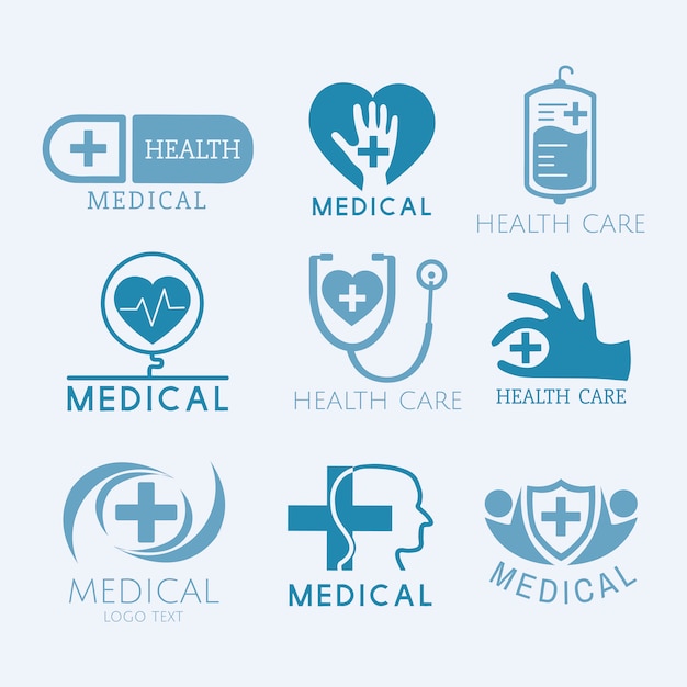 Medical service logos vector set