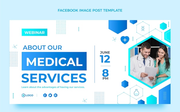 Free Vector medical services facebook post template