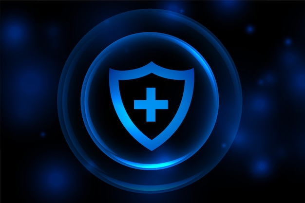 Free vector medical support shield background with protecting layers