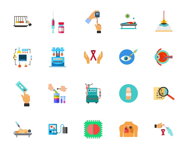 Medical test icon set