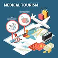 Free vector medical tourism composition