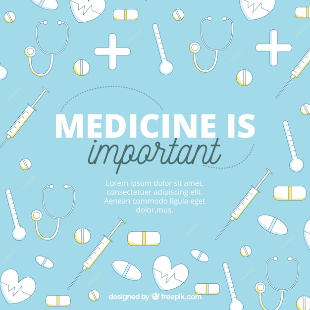 Medicine background in flat style