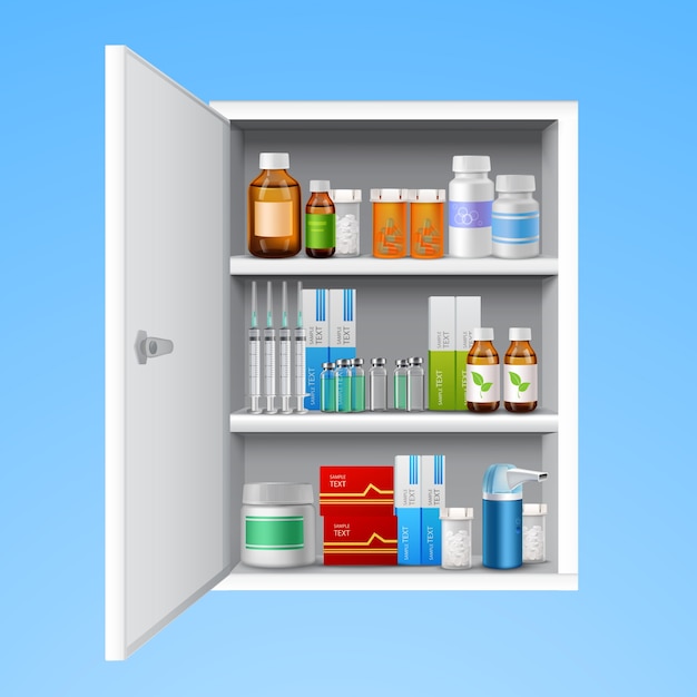 Free Vector medicine cabinet realistic