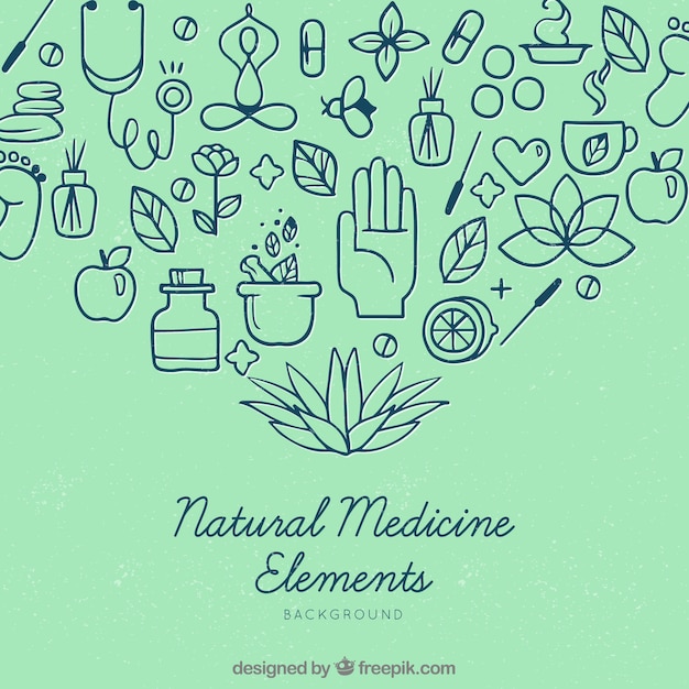 Medicine elements background in flat style