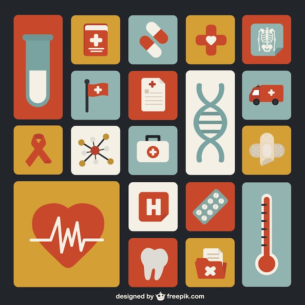 Medicine flat icons pack