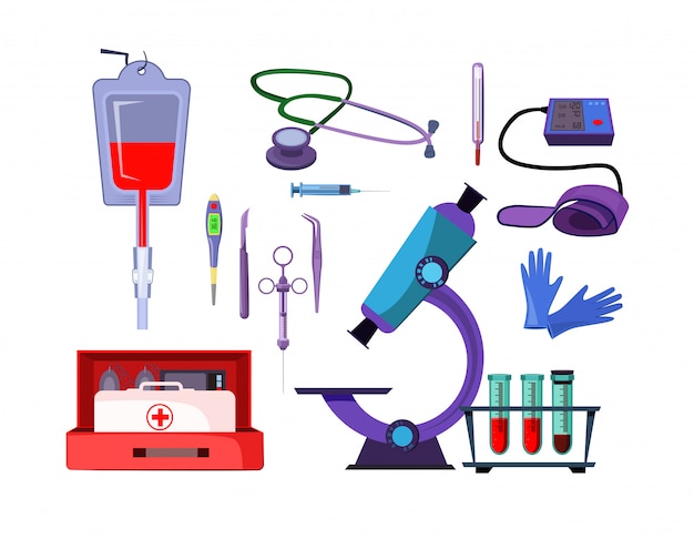 Free vector medicine items illustration set