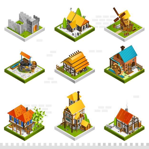 Medieval Buildings Isometric Collection