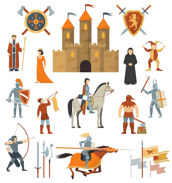 Medieval Decorative Icons Set