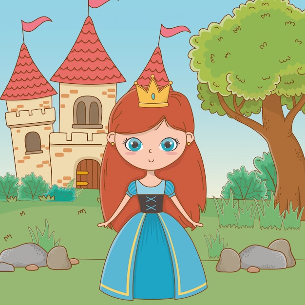 Medieval princess cartoon  