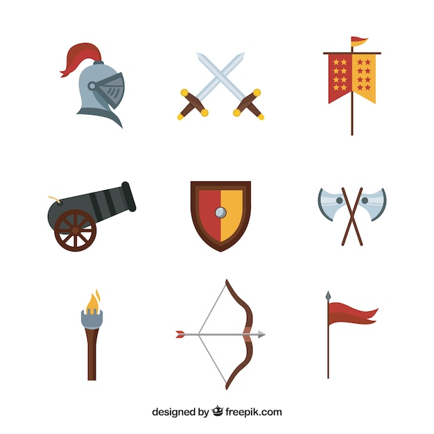 Medieval variety of knight elements