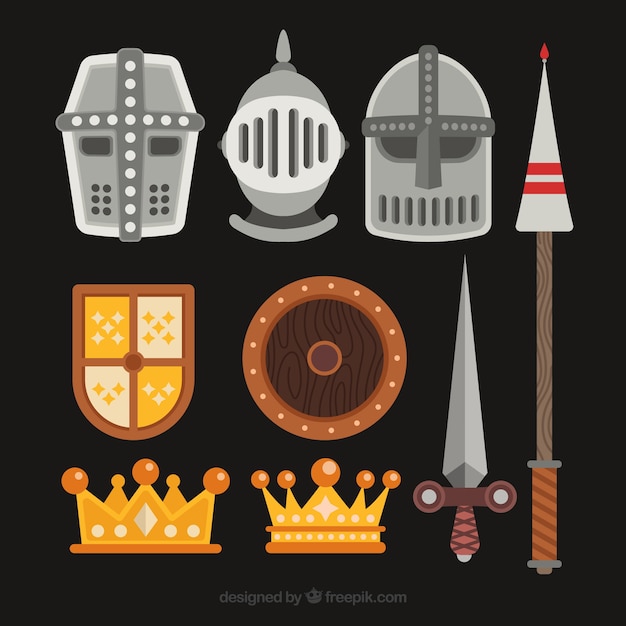 Free Vector medieval variety with flat design