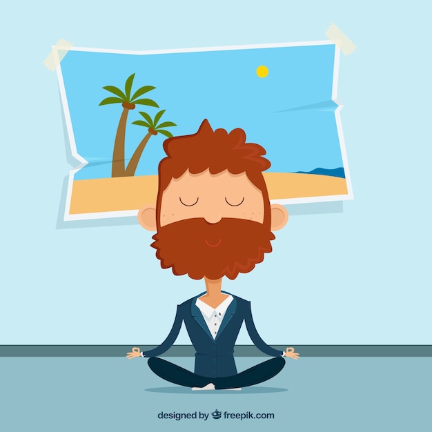 Meditating concept with businessman