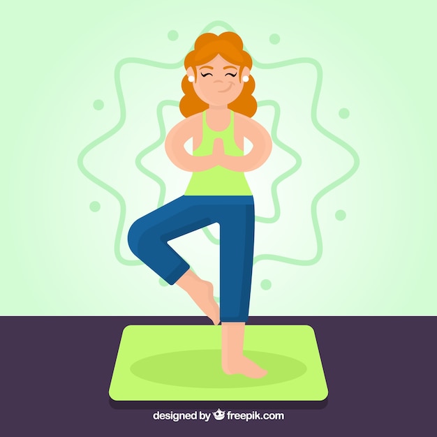 Free Vector meditating concept with flat design