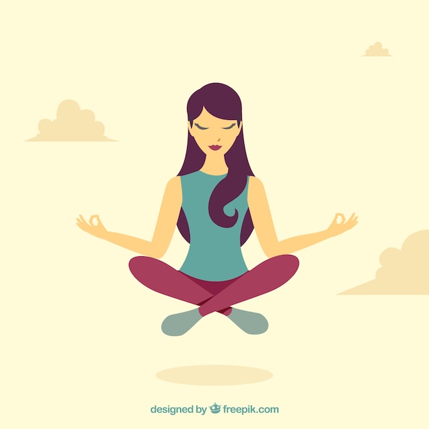 Free Vector meditating concept with flat design