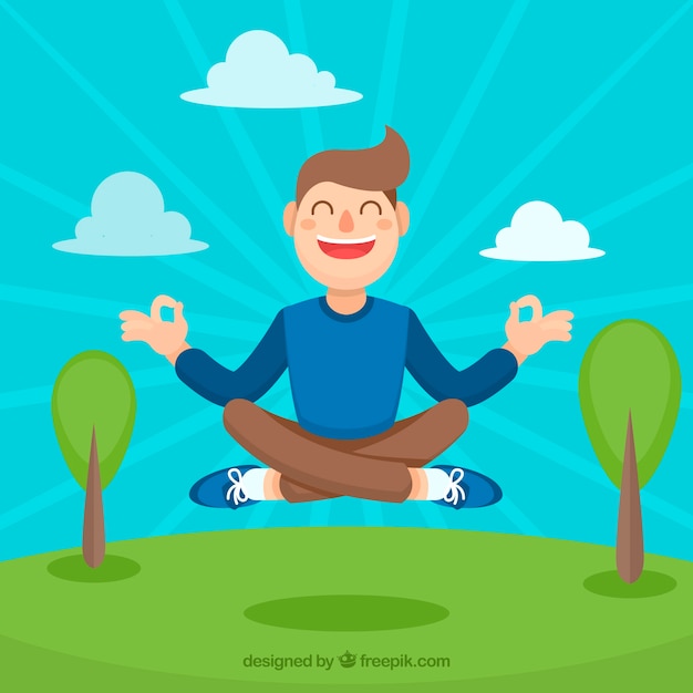 Free Vector meditating concept with flat design