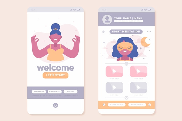 Meditation app collection template