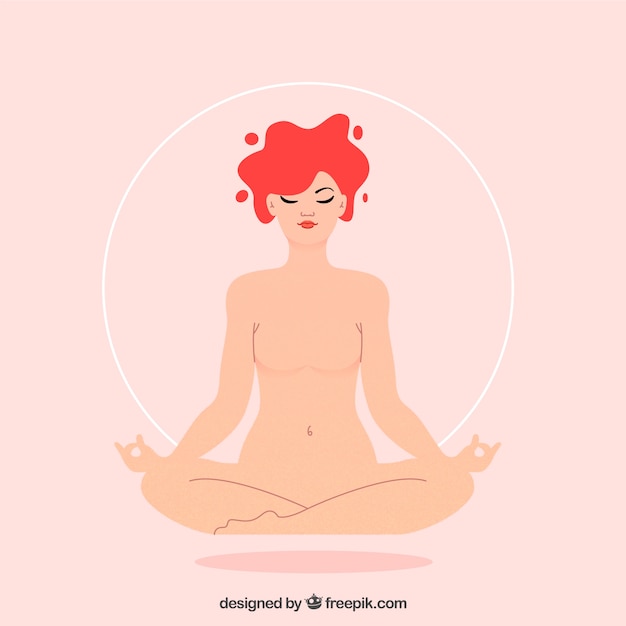 Free Vector meditation background with woman