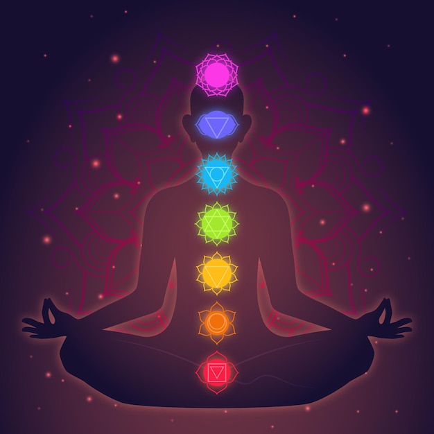 Free Vector meditation and chakras concept