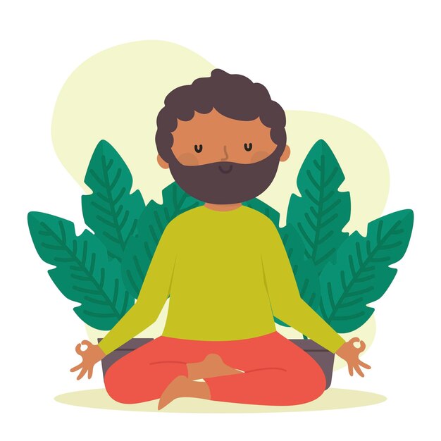 Meditation concept in flat design