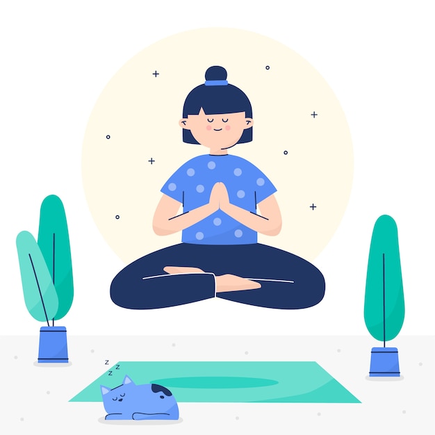 Free Vector meditation concept illustration