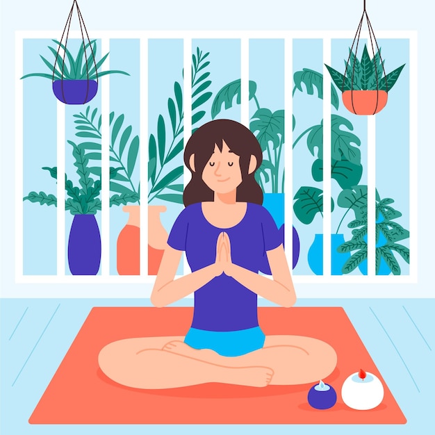 Free Vector meditation concept illustration