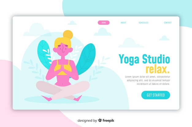 Meditation concept for landing page