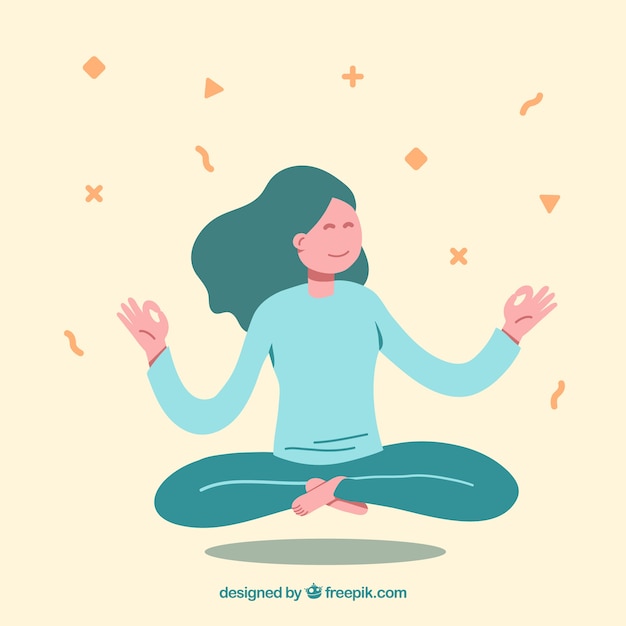 Free Vector meditation concept with hand drawn character