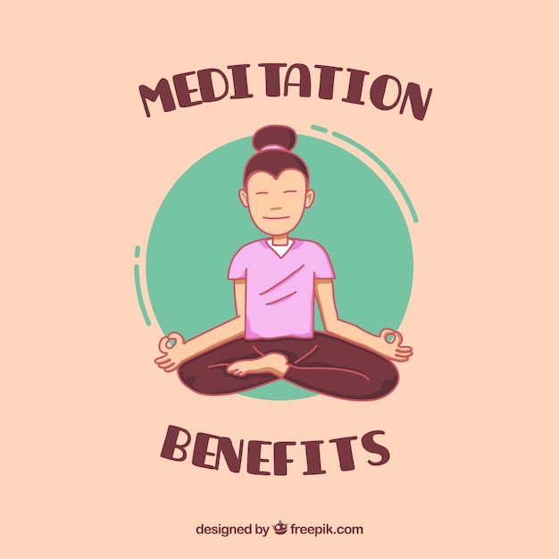 Free Vector meditation concept with hand drawn character