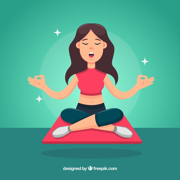 Meditation concept with sporty woman