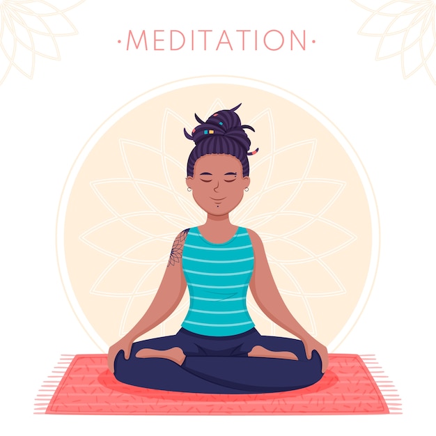 Free Vector meditation concept with woman