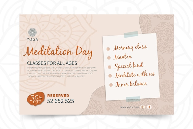 Free Vector meditation day yoga banner