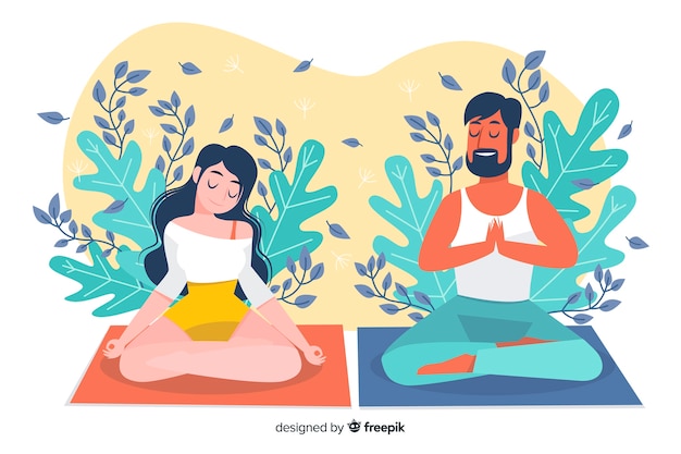 Meditation illustrated concept 