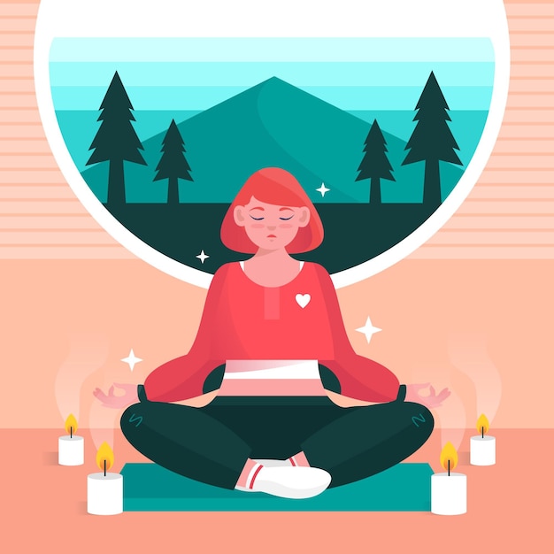 Free Vector meditation illustration concept