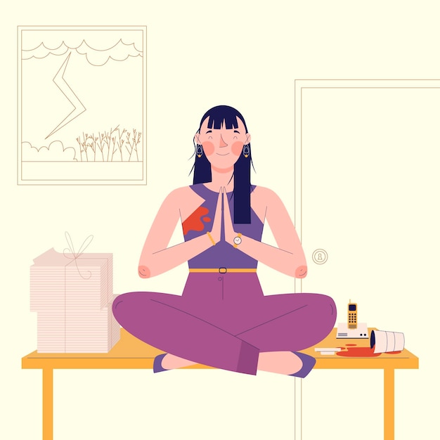 Free Vector meditation illustration concept