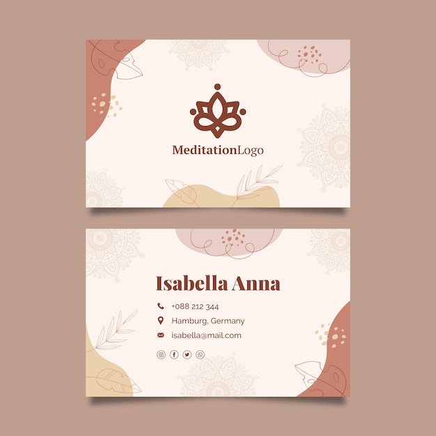 Meditation and mindfulness business card