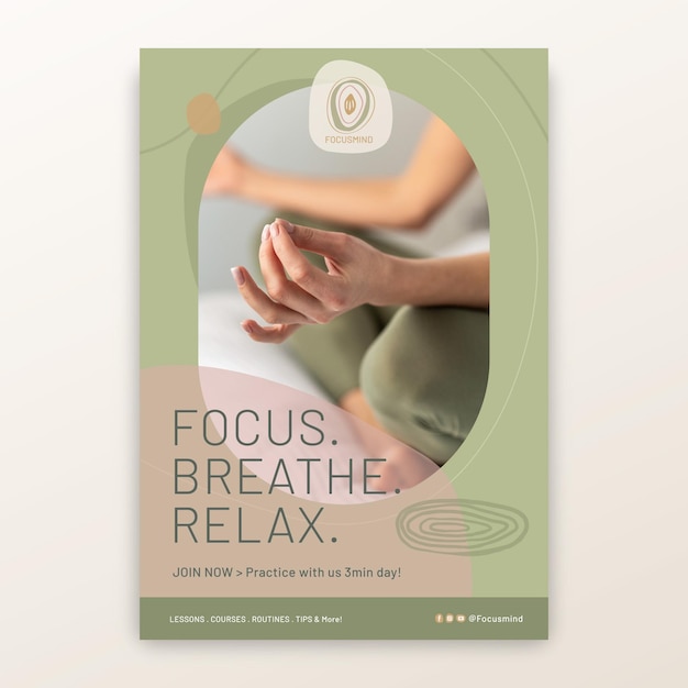 Meditation and mindfulness flyer template