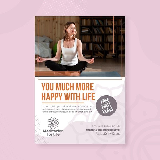 Meditation & mindfulness flyer vertical