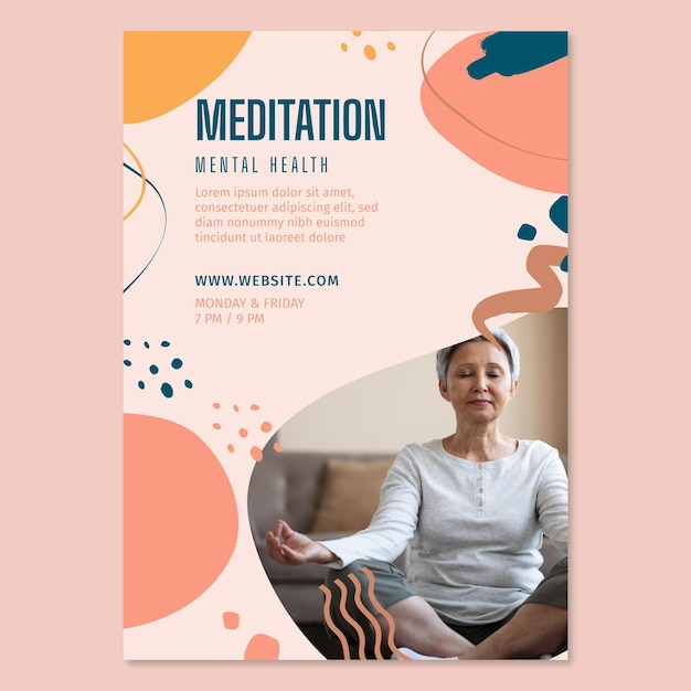 Meditation and mindfulness flyer vertical