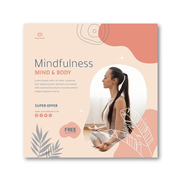 Meditation and mindfulness squared flyer