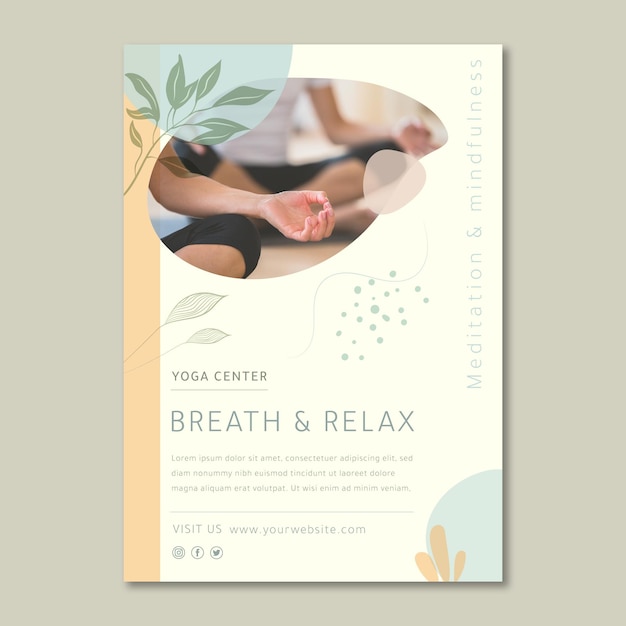 Meditation and mindfulness vertical flyer