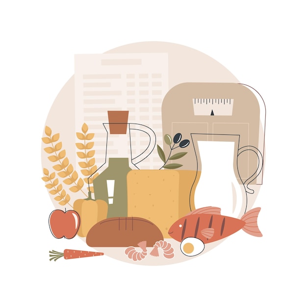 Free Vector mediterranean diet abstract illustration