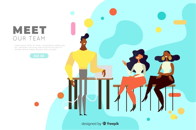 Meet our team concept for landing page