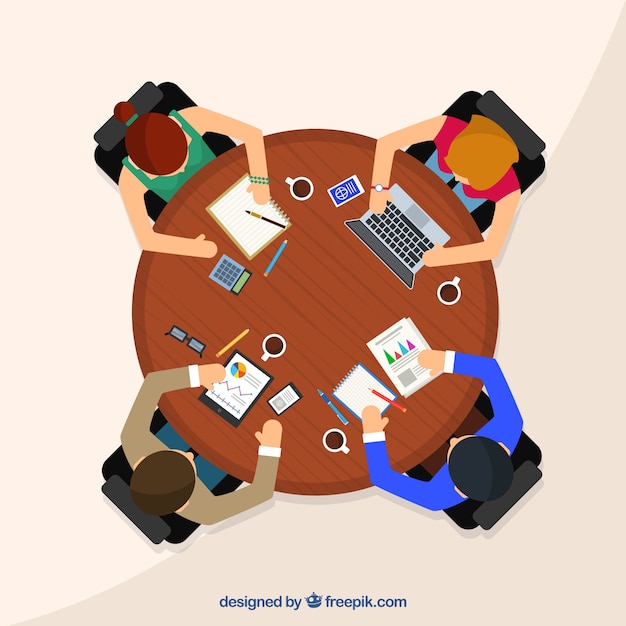 Free vector meeting background with business round table