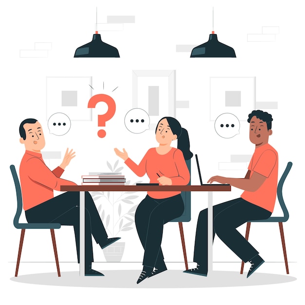 Free Vector meeting question concept illustration