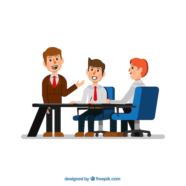 Free Vector meeting with businessmen