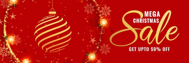 Mega christmas red decorative banner design