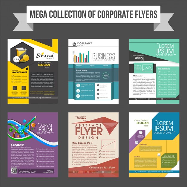  Mega collection of corporate flyers or templates design for business reports and presentation